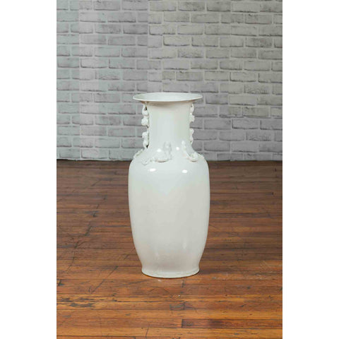 Chinese Vintage Blanc de Chine White Porcelain Vase with Decorative Motifs-YN6976-10. Asian & Chinese Furniture, Art, Antiques, Vintage Home Décor for sale at FEA Home