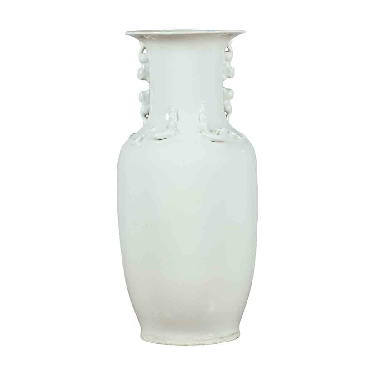 Chinese Vintage Blanc de Chine White Porcelain Vase with Decorative Motifs-1. Asian & Chinese Furniture, Art, Antiques, Vintage Home Décor for sale at FEA Home