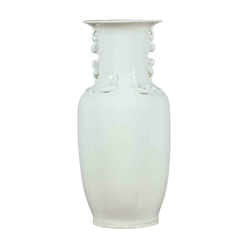 Chinese Vintage Blanc de Chine White Porcelain Vase with Decorative Motifs-YN6976-1. Asian & Chinese Furniture, Art, Antiques, Vintage Home Décor for sale at FEA Home