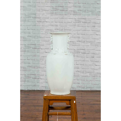 Chinese Vintage Blanc de Chine White Porcelain Vase with Decorative Motifs-YN6976-4. Asian & Chinese Furniture, Art, Antiques, Vintage Home Décor for sale at FEA Home