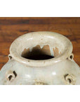 19th Century Martaban Vase with Blue, Green and Brown Bird Motifs and Loops-11. Asian & Chinese Furniture, Art, Antiques, Vintage Home Décor for sale at FEA Home