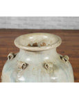 19th Century Martaban Vase with Blue, Green and Brown Bird Motifs and Loops-5. Asian & Chinese Furniture, Art, Antiques, Vintage Home Décor for sale at FEA Home