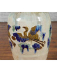 19th Century Martaban Vase with Blue, Green and Brown Bird Motifs and Loops-7. Asian & Chinese Furniture, Art, Antiques, Vintage Home Décor for sale at FEA Home