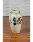 19th Century Martaban Vase with Blue, Green and Brown Bird Motifs and Loops-3. Asian & Chinese Furniture, Art, Antiques, Vintage Home Décor for sale at FEA Home