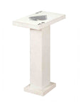 Contemporary White Marble Stand with Ace of Spades Motif and Pedestal Baseq-1. Asian & Chinese Furniture, Art, Antiques, Vintage Home Décor for sale at FEA Home