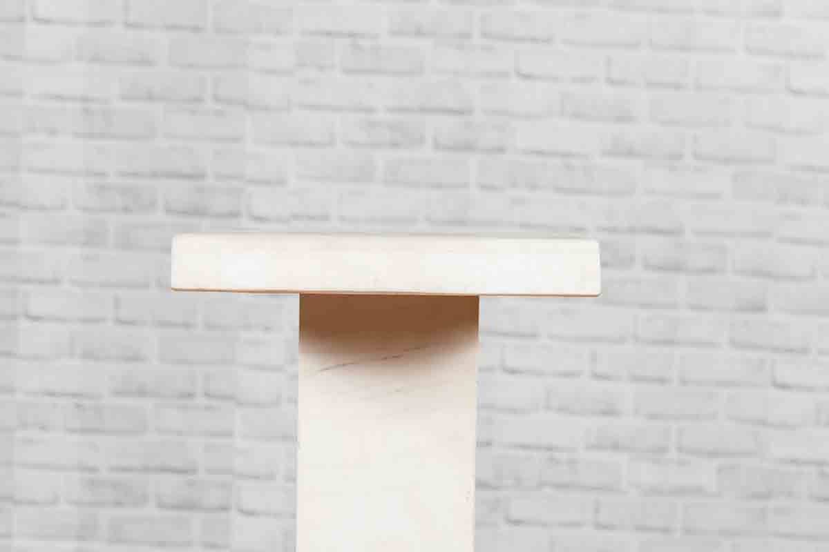 Contemporary White Marble Stand with Ace of Spades Motif and Pedestal Baseq-6. Asian &amp; Chinese Furniture, Art, Antiques, Vintage Home Décor for sale at FEA Home
