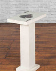 Contemporary White Marble Stand with Ace of Spades Motif and Pedestal Baseq-2. Asian & Chinese Furniture, Art, Antiques, Vintage Home Décor for sale at FEA Home