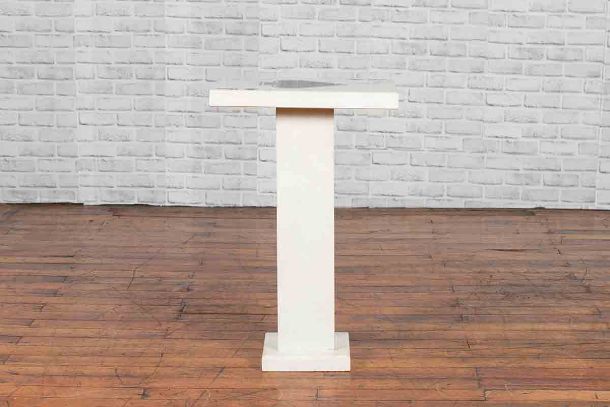 Contemporary White Marble Stand with Ace of Spades Motif and Pedestal Baseq-8. Asian &amp; Chinese Furniture, Art, Antiques, Vintage Home Décor for sale at FEA Home