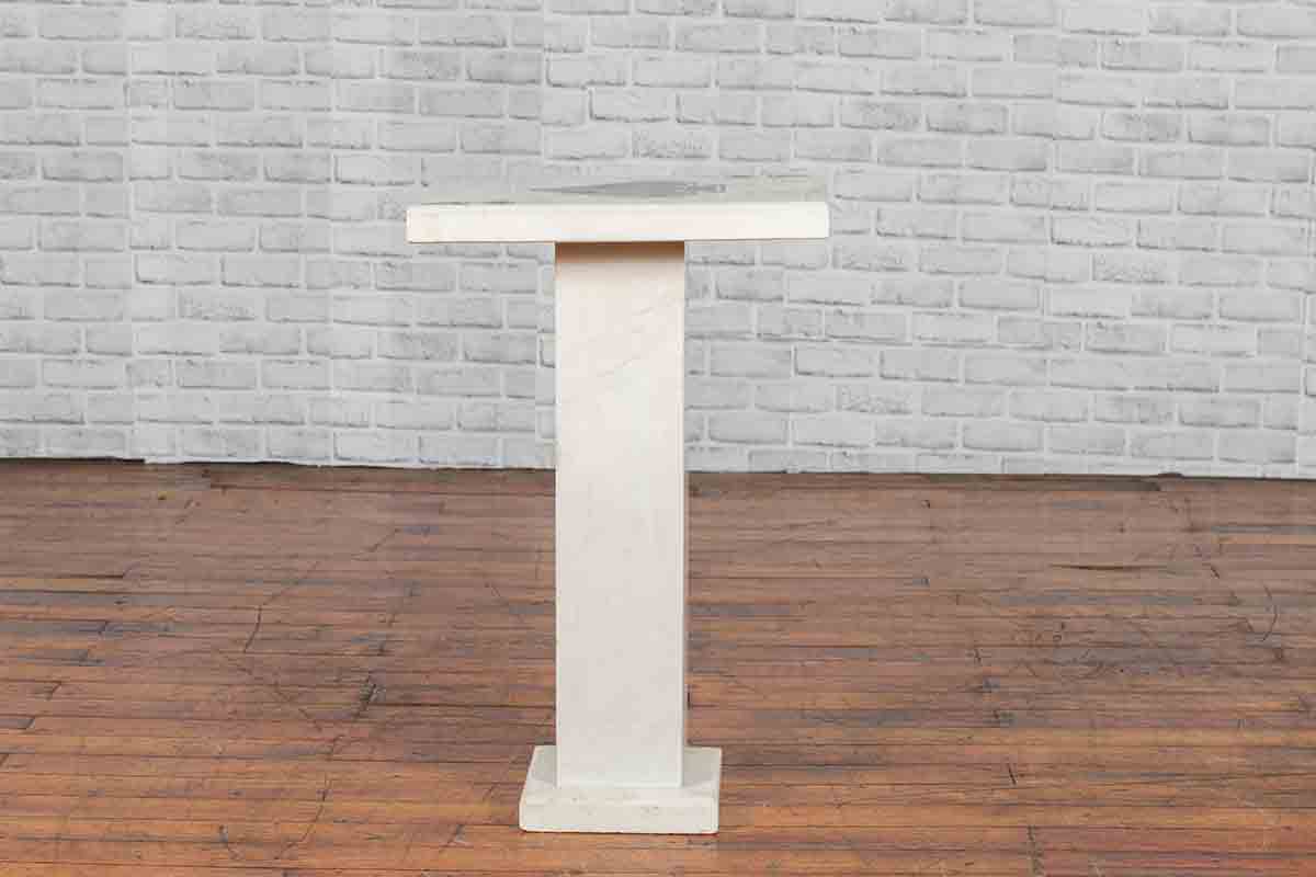 Contemporary White Marble Stand with Ace of Spades Motif and Pedestal Baseq-10. Asian &amp; Chinese Furniture, Art, Antiques, Vintage Home Décor for sale at FEA Home