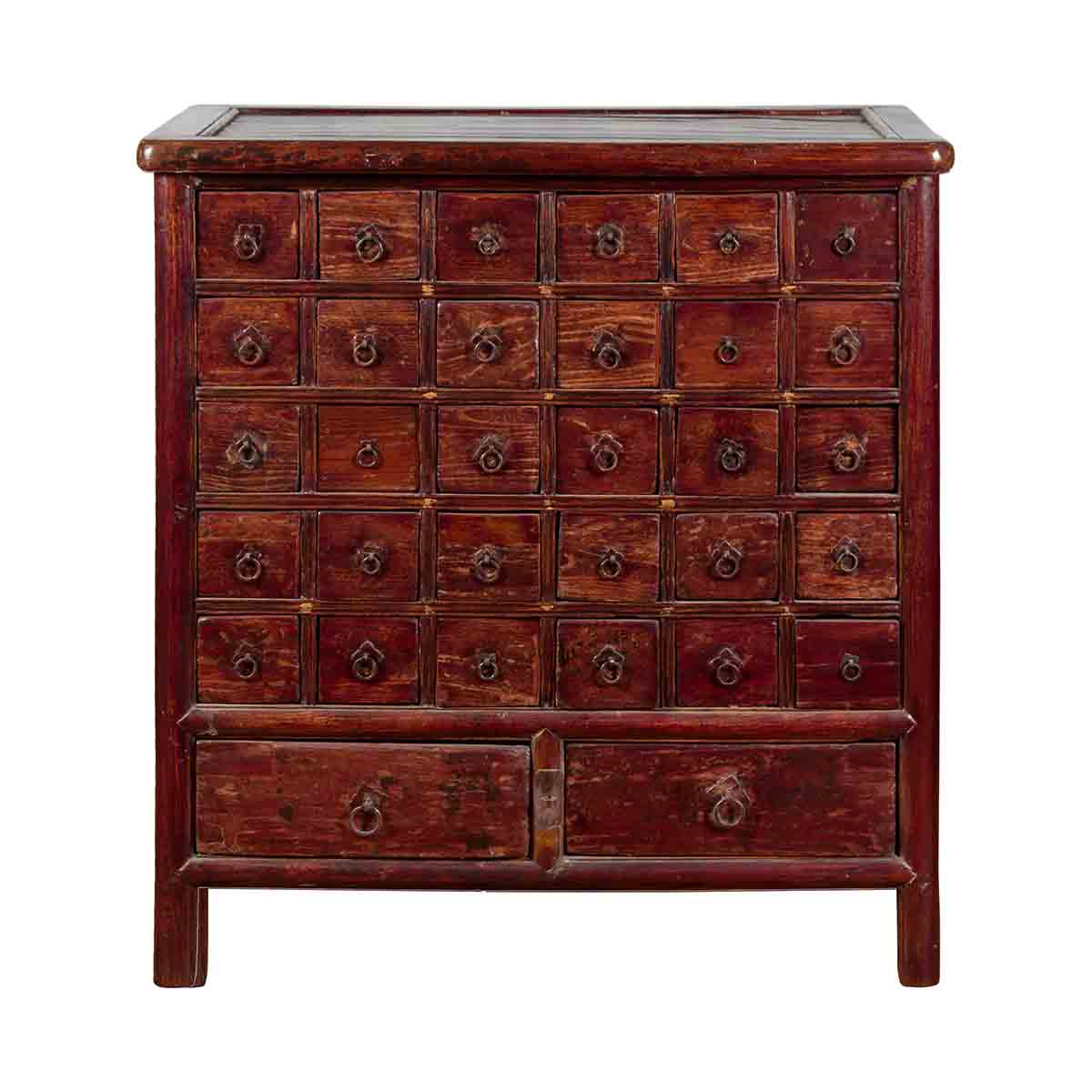 Chinese Qing Dynasty Period Apothecary Chest with 32 Drawers and Aged Patina-1. Asian & Chinese Furniture, Art, Antiques, Vintage Home Décor for sale at FEA Home