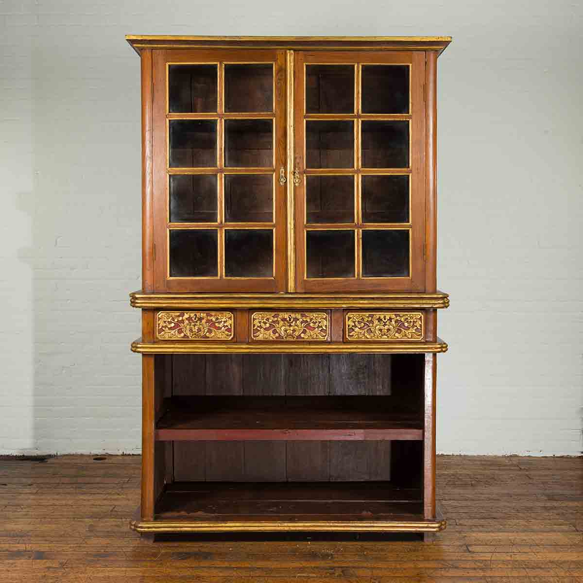 20th Century Indonesian Cabinet with Decorative Midsection Drawers-2. Asian & Chinese Furniture, Art, Antiques, Vintage Home Décor for sale at FEA Home
