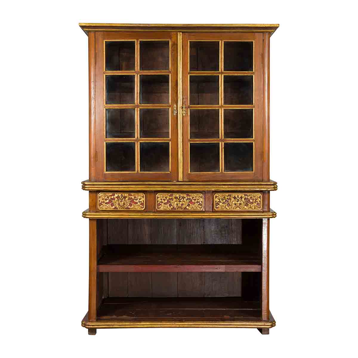 20th Century Indonesian Cabinet with Decorative Midsection Drawers-1. Asian & Chinese Furniture, Art, Antiques, Vintage Home Décor for sale at FEA Home