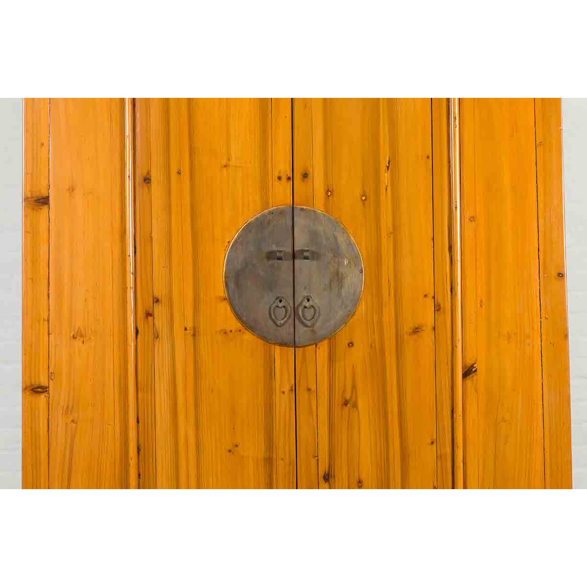 Chinese Qing Dynasty 19th Century Tapered Cabinet with Round Medallion Hardware-6. Asian &amp; Chinese Furniture, Art, Antiques, Vintage Home Décor for sale at FEA Home
