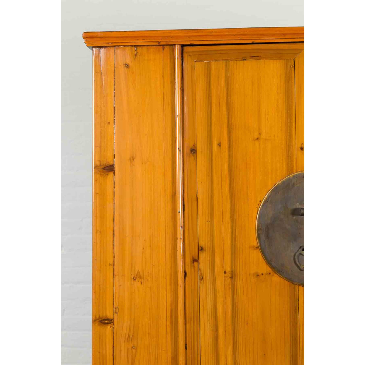 Chinese Qing Dynasty 19th Century Tapered Cabinet with Round Medallion Hardware-8. Asian &amp; Chinese Furniture, Art, Antiques, Vintage Home Décor for sale at FEA Home