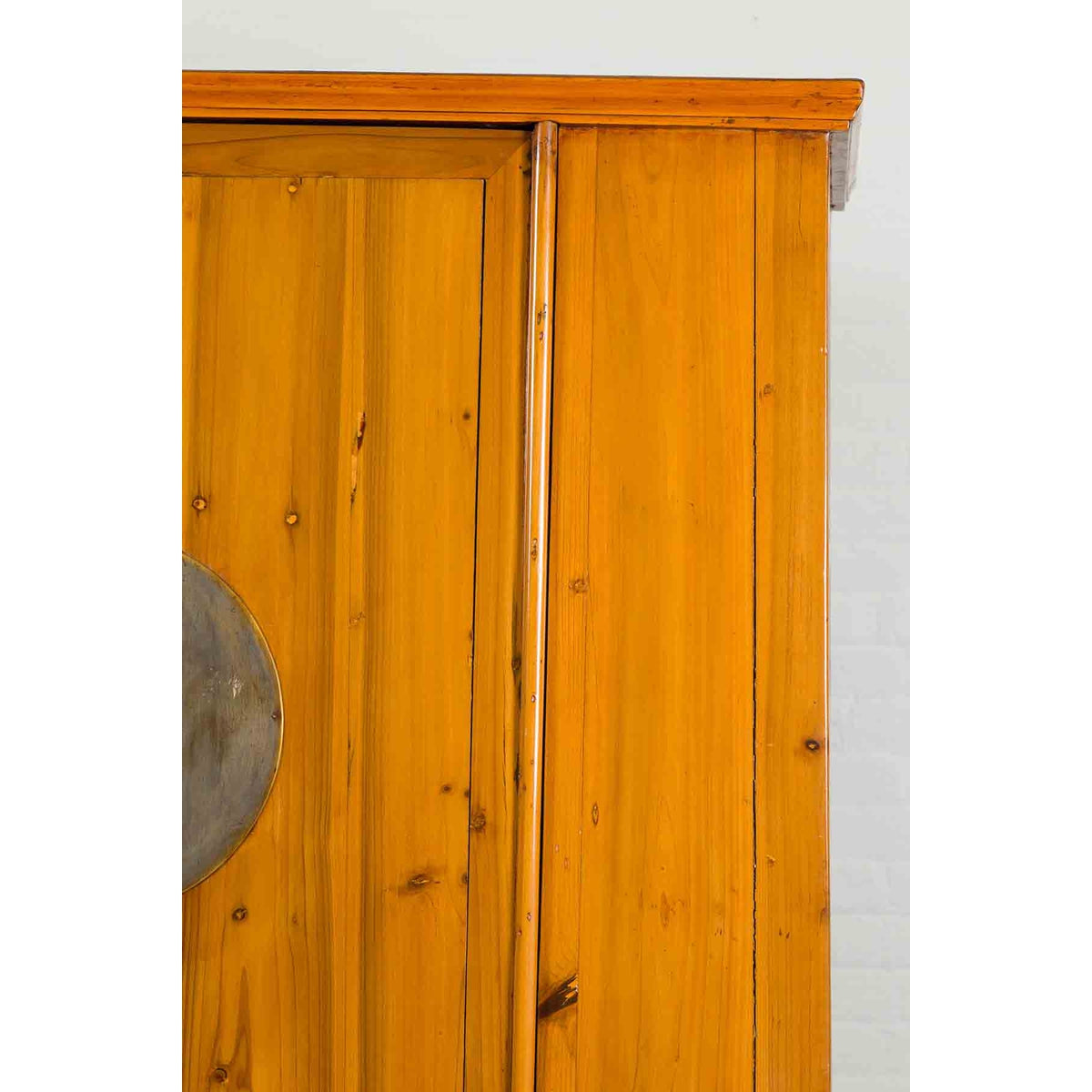 Chinese Qing Dynasty 19th Century Tapered Cabinet with Round Medallion Hardware-9. Asian &amp; Chinese Furniture, Art, Antiques, Vintage Home Décor for sale at FEA Home