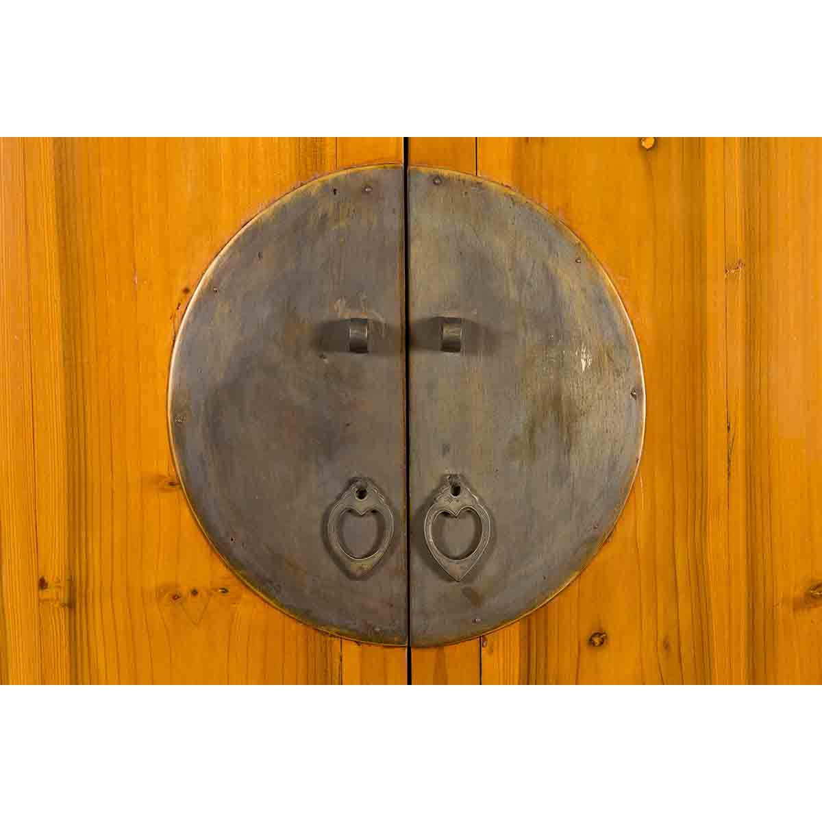 Chinese Qing Dynasty 19th Century Tapered Cabinet with Round Medallion Hardware-10. Asian &amp; Chinese Furniture, Art, Antiques, Vintage Home Décor for sale at FEA Home