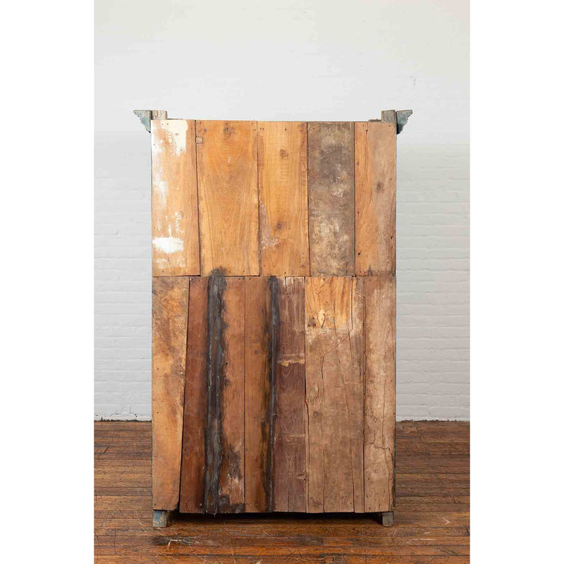 Large 19th Century Royal Teal Cabinet-16. Asian & Chinese Furniture, Art, Antiques, Vintage Home Décor for sale at FEA Home