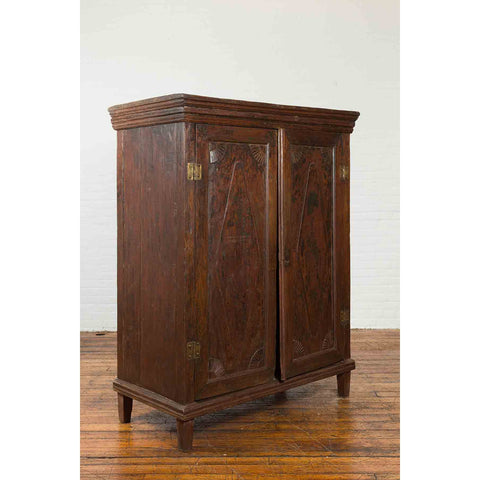 19th Century Teak Wood Cabinet with Diamond Motif Doors-YN7004-4. Asian & Chinese Furniture, Art, Antiques, Vintage Home Décor for sale at FEA Home
