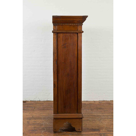 Indonesian Early 20th Century Carved Teak Wood Cabinet with Molded Cartouches-YN7006-14. Asian & Chinese Furniture, Art, Antiques, Vintage Home Décor for sale at FEA Home