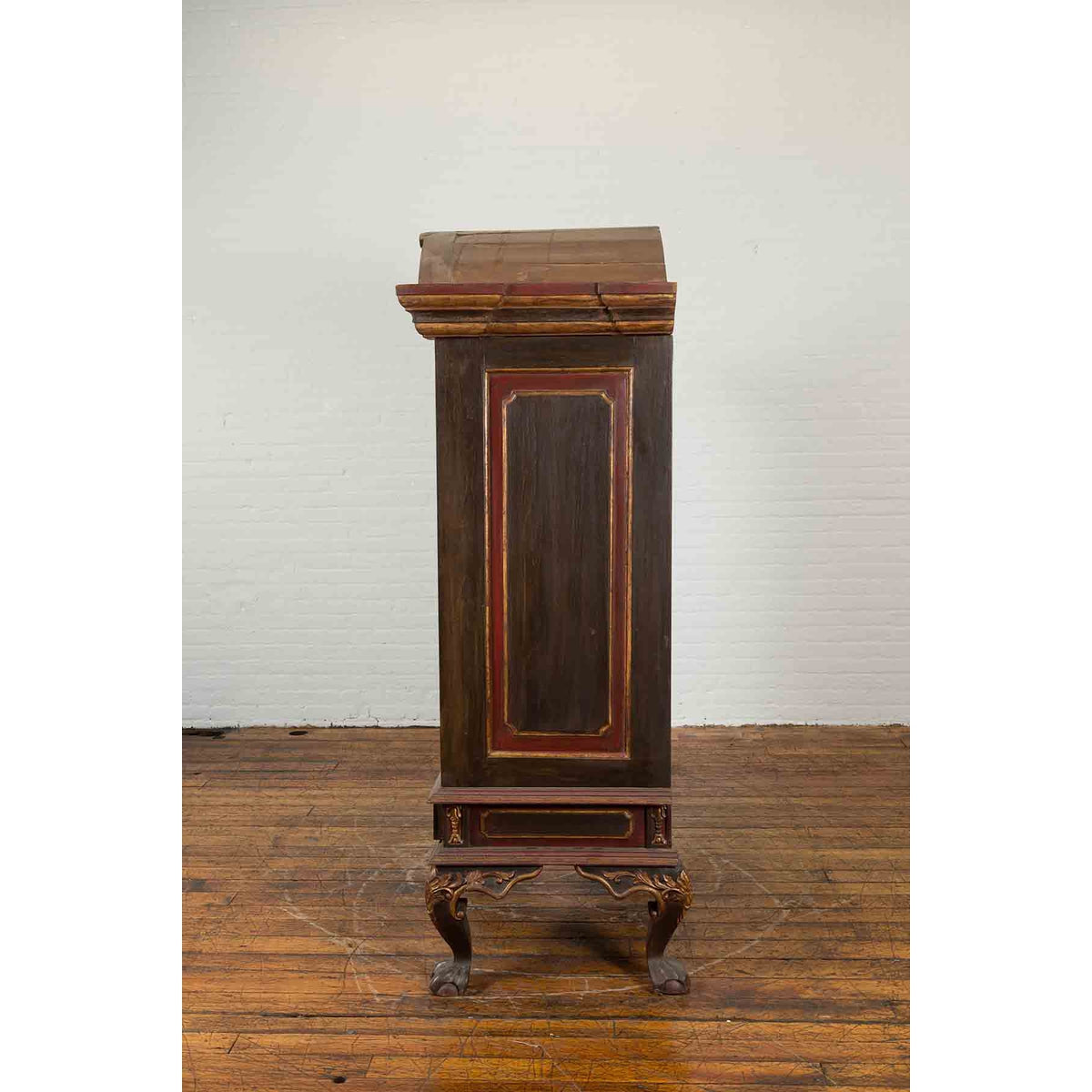 Dutch Colonial Early 20th Century Cabinet with Bonnet Top and Cabriole Legs-14. Asian &amp; Chinese Furniture, Art, Antiques, Vintage Home Décor for sale at FEA Home