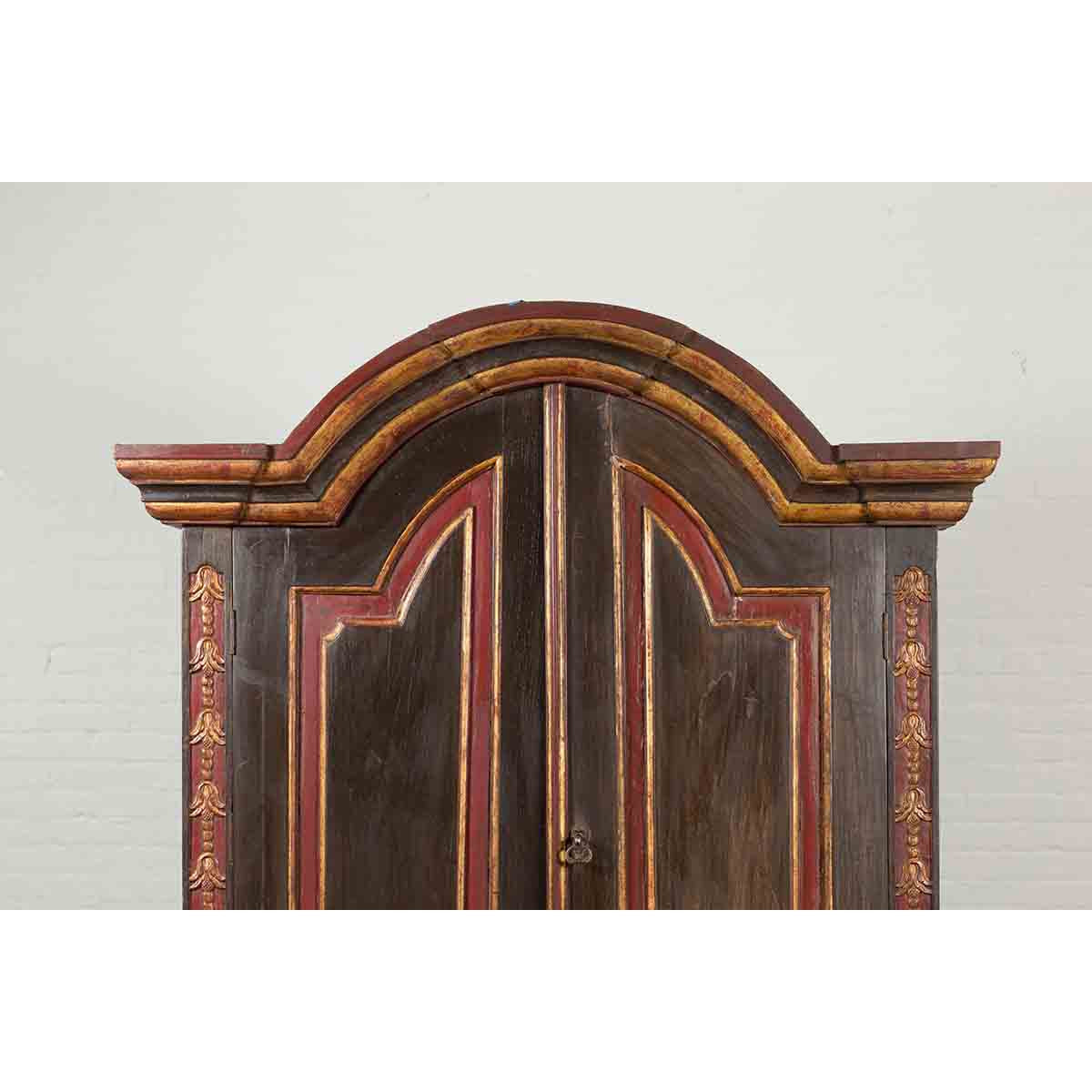 Dutch Colonial Early 20th Century Cabinet with Bonnet Top and Cabriole Legs-5. Asian &amp; Chinese Furniture, Art, Antiques, Vintage Home Décor for sale at FEA Home