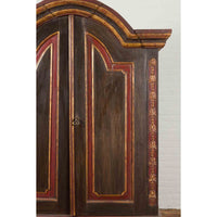 Dutch Colonial Early 20th Century Cabinet with Bonnet Top and Cabriole Legs