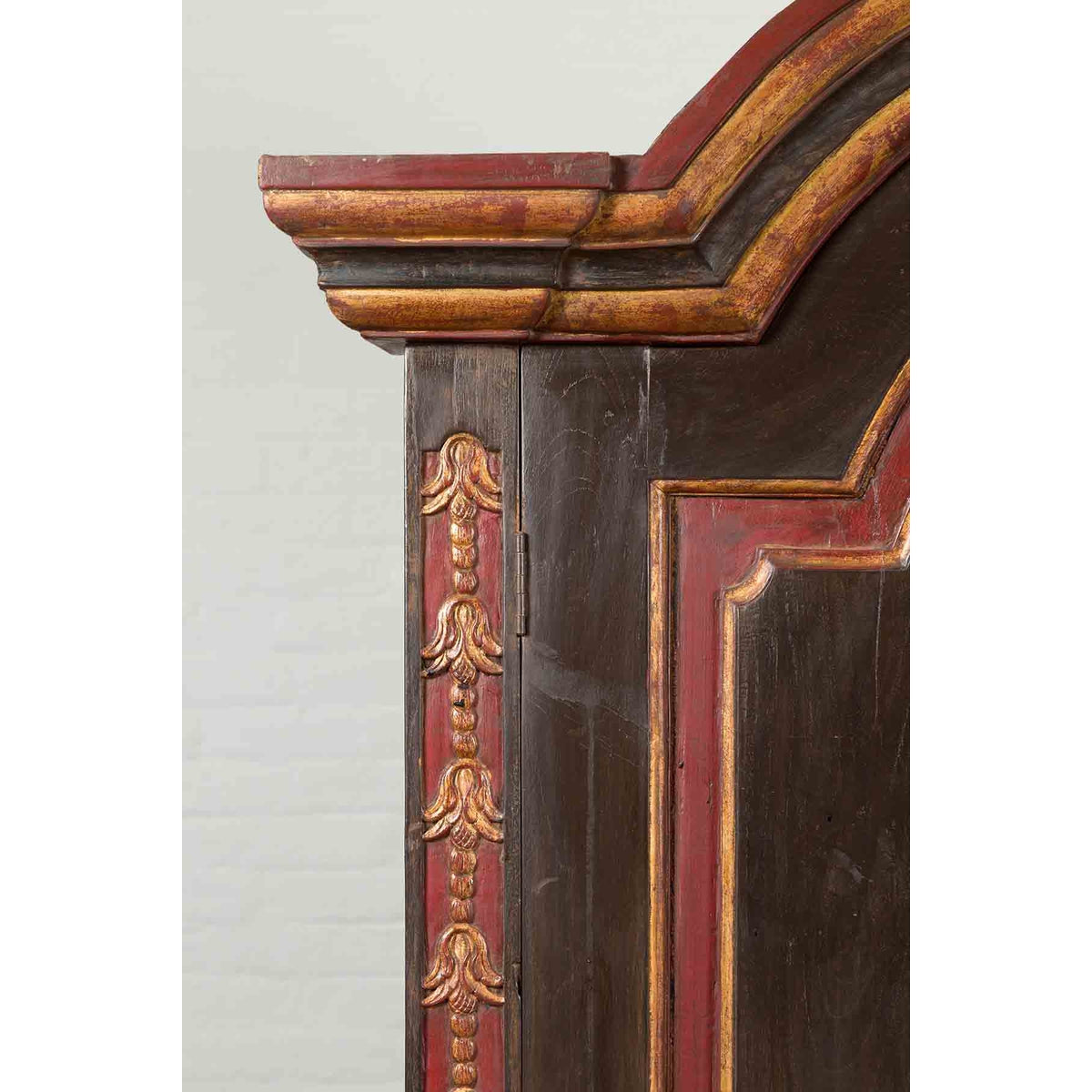 Dutch Colonial Early 20th Century Cabinet with Bonnet Top and Cabriole Legs-8. Asian &amp; Chinese Furniture, Art, Antiques, Vintage Home Décor for sale at FEA Home
