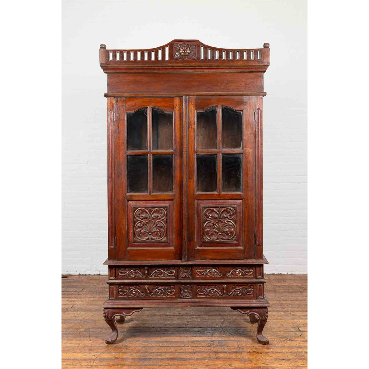 Early 20th Century Dutch Colonial Indonesian Display Cabinet-2. Asian & Chinese Furniture, Art, Antiques, Vintage Home Décor for sale at FEA Home