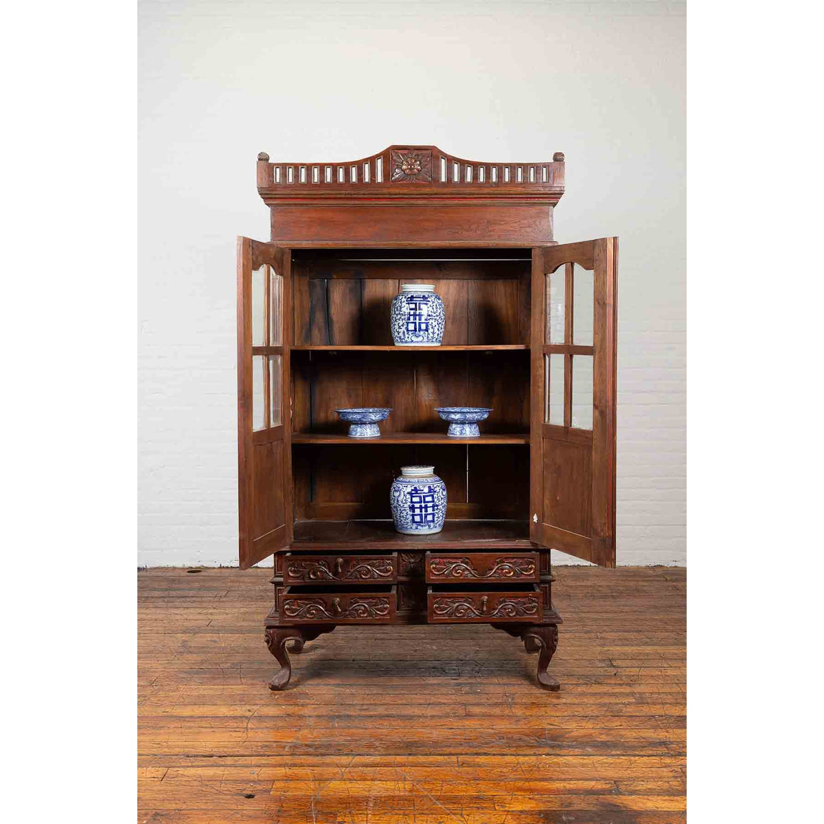 Early 20th Century Dutch Colonial Indonesian Display Cabinet-3. Asian &amp; Chinese Furniture, Art, Antiques, Vintage Home Décor for sale at FEA Home