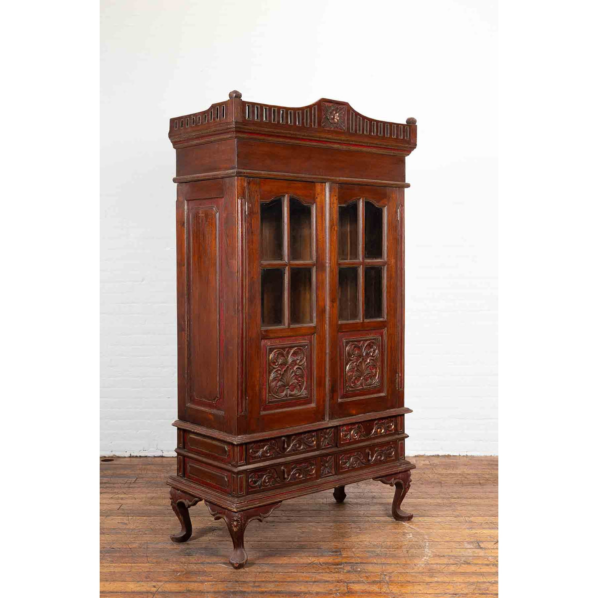 Early 20th Century Dutch Colonial Indonesian Display Cabinet-4. Asian &amp; Chinese Furniture, Art, Antiques, Vintage Home Décor for sale at FEA Home