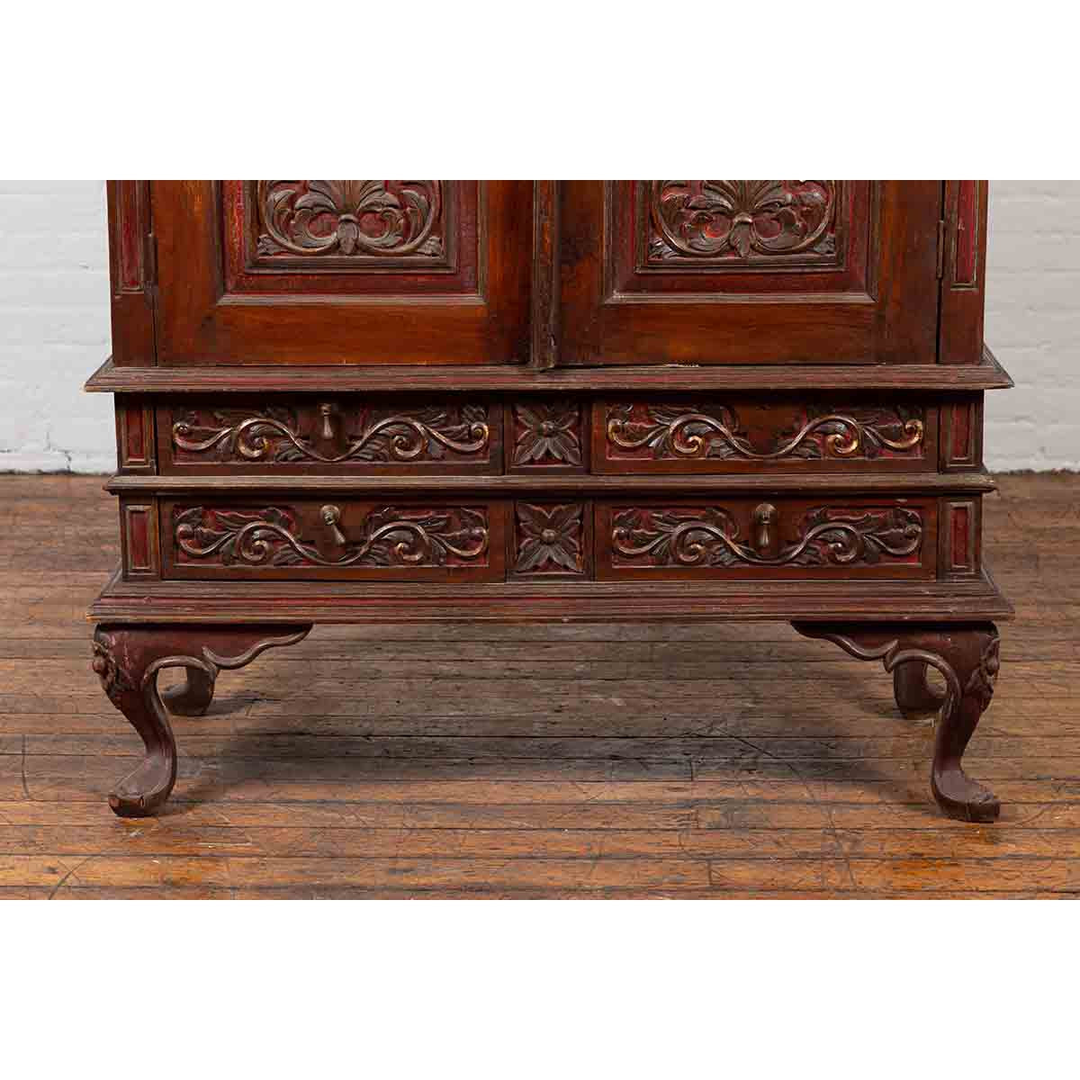 Early 20th Century Dutch Colonial Indonesian Display Cabinet-8. Asian &amp; Chinese Furniture, Art, Antiques, Vintage Home Décor for sale at FEA Home