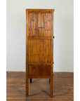 Chinese Vintage Wood and Bamboo Cabinet with Double Doors and Openwork Apron-13. Asian & Chinese Furniture, Art, Antiques, Vintage Home Décor for sale at FEA Home
