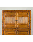 Chinese Vintage Wood and Bamboo Cabinet with Double Doors and Openwork Apron-6. Asian & Chinese Furniture, Art, Antiques, Vintage Home Décor for sale at FEA Home