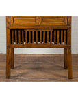 Chinese Vintage Wood and Bamboo Cabinet with Double Doors and Openwork Apron-8. Asian & Chinese Furniture, Art, Antiques, Vintage Home Décor for sale at FEA Home