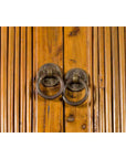 Chinese Vintage Wood and Bamboo Cabinet with Double Doors and Openwork Apron-9. Asian & Chinese Furniture, Art, Antiques, Vintage Home Décor for sale at FEA Home