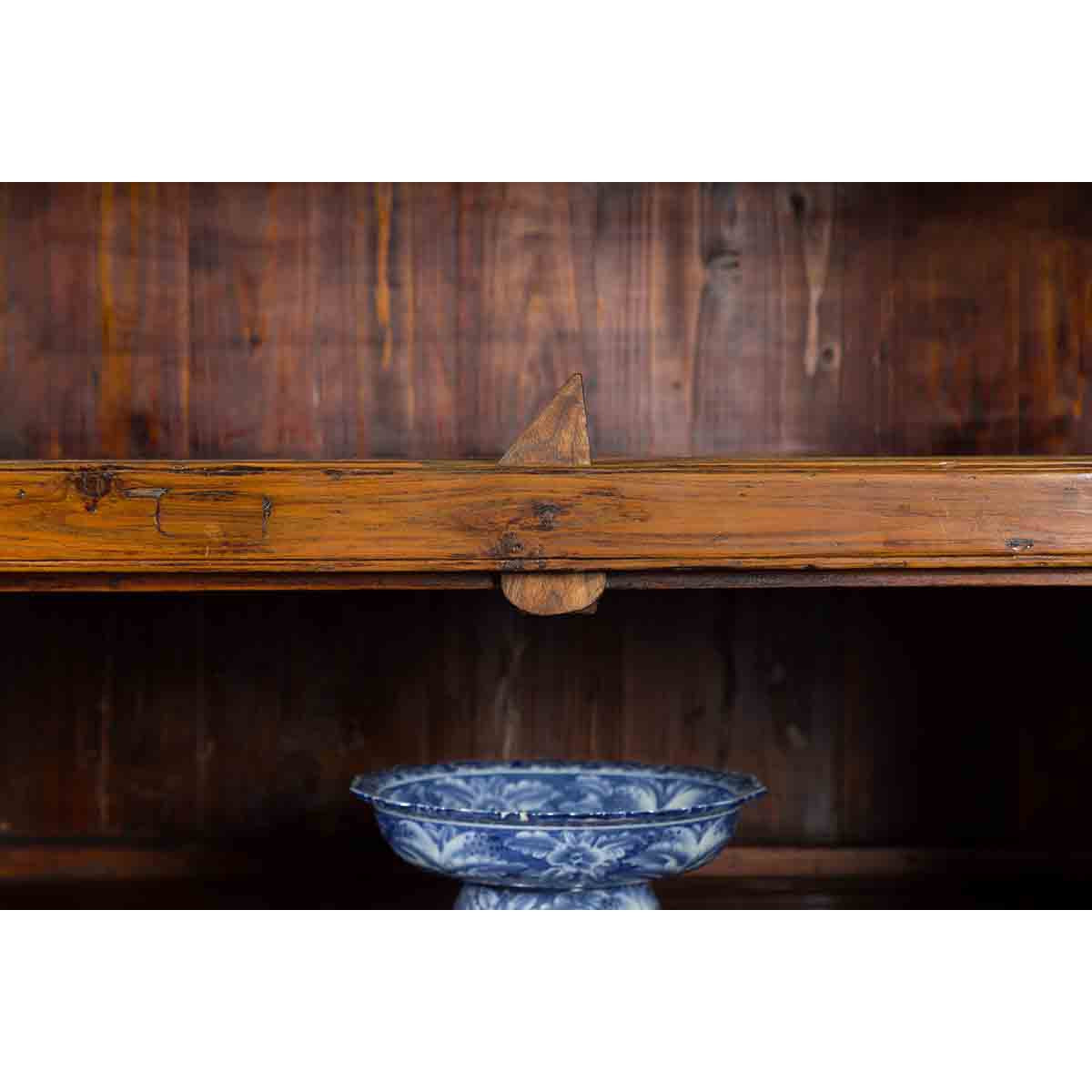 Chinese Vintage Wood and Bamboo Cabinet with Double Doors and Openwork Apron-10. Asian &amp; Chinese Furniture, Art, Antiques, Vintage Home Décor for sale at FEA Home