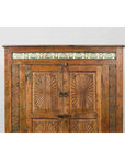 Indonesian 19th Century Cabinet with Sunburst Design and Blue & Yellow Enameled Tiles-5. Asian & Chinese Furniture, Art, Antiques, Vintage Home Décor for sale at FEA Home