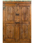Indonesian 19th Century Cabinet with Sunburst Design and Blue & Yellow Enameled Tiles-12. Asian & Chinese Furniture, Art, Antiques, Vintage Home Décor for sale at FEA Home