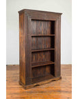 19th Century Indian Wooden Bookcase from Gujarat with Carved Friezes and Rosette-4. Asian & Chinese Furniture, Art, Antiques, Vintage Home Décor for sale at FEA Home