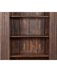 19th Century Indian Wooden Bookcase from Gujarat with Carved Friezes and Rosette-6. Asian & Chinese Furniture, Art, Antiques, Vintage Home Décor for sale at FEA Home