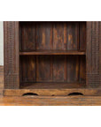 19th Century Indian Wooden Bookcase from Gujarat with Carved Friezes and Rosette-7. Asian & Chinese Furniture, Art, Antiques, Vintage Home Décor for sale at FEA Home