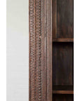 19th Century Indian Wooden Bookcase from Gujarat with Carved Friezes and Rosette-10. Asian & Chinese Furniture, Art, Antiques, Vintage Home Décor for sale at FEA Home