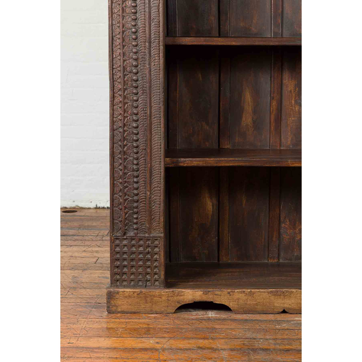 19th Century Indian Wooden Bookcase from Gujarat with Carved Friezes and Rosette-11. Asian &amp; Chinese Furniture, Art, Antiques, Vintage Home Décor for sale at FEA Home