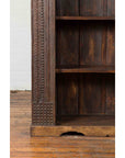 19th Century Indian Wooden Bookcase from Gujarat with Carved Friezes and Rosette-11. Asian & Chinese Furniture, Art, Antiques, Vintage Home Décor for sale at FEA Home