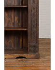 19th Century Indian Wooden Bookcase from Gujarat with Carved Friezes and Rosette-12. Asian & Chinese Furniture, Art, Antiques, Vintage Home Décor for sale at FEA Home