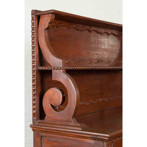Early 20th Century Indonesian Display Cabinet with Shelves, Drawers and Doors-YN7018-15. Asian & Chinese Furniture, Art, Antiques, Vintage Home Décor for sale at FEA Home