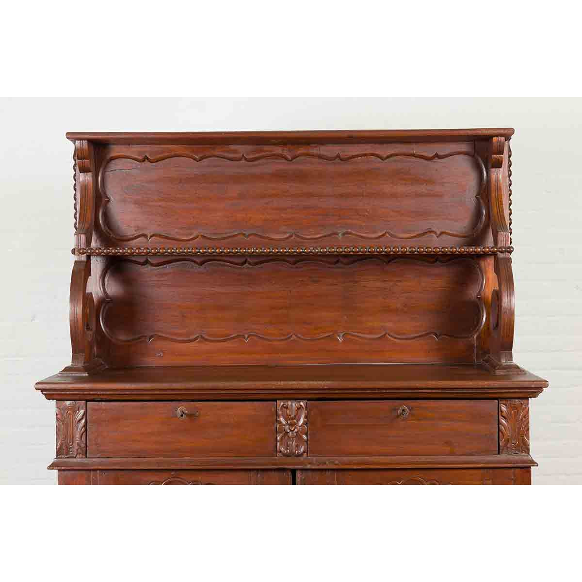 Early 20th Century Indonesian Display Cabinet with Shelves, Drawers and Doors-9. Asian &amp; Chinese Furniture, Art, Antiques, Vintage Home Décor for sale at FEA Home