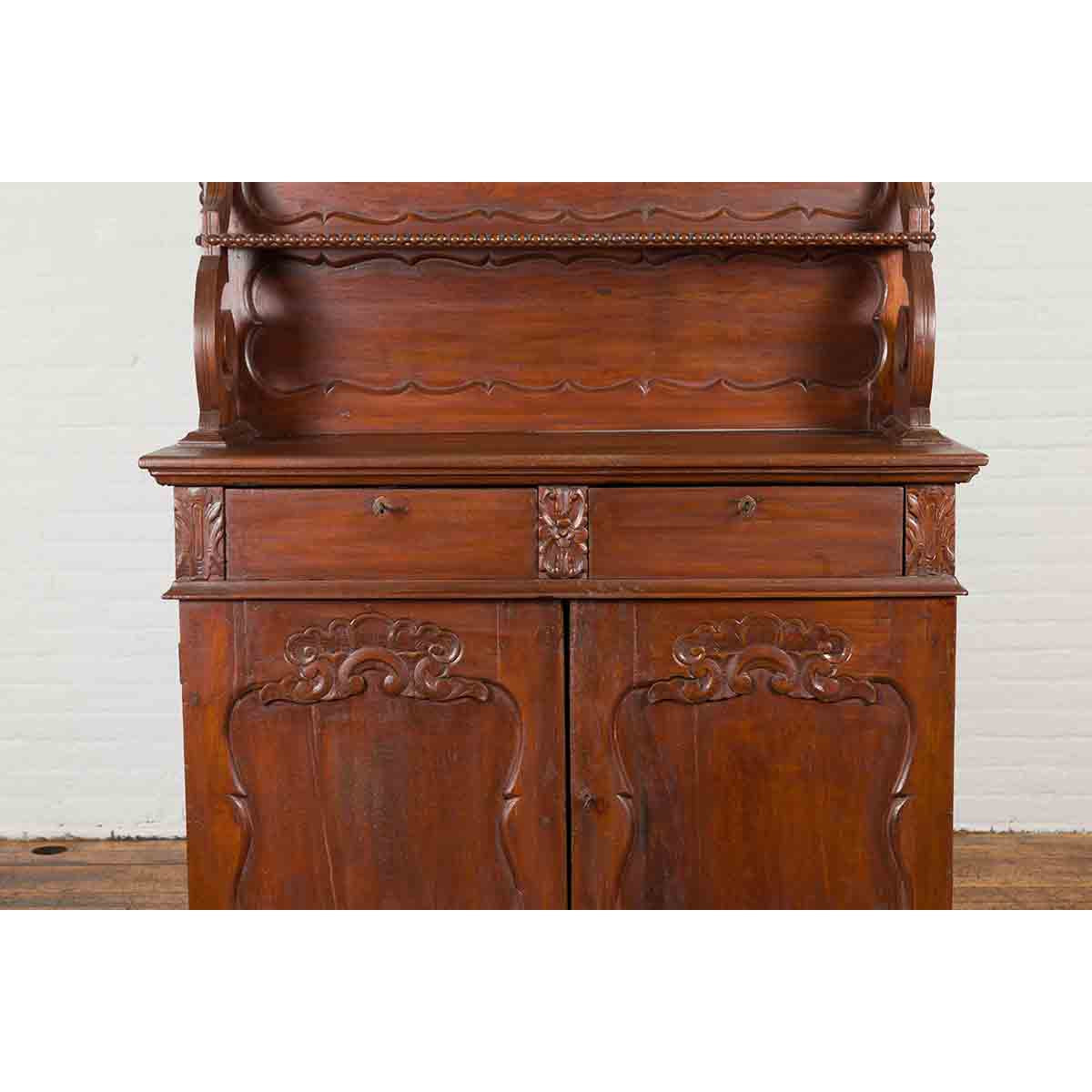Early 20th Century Indonesian Display Cabinet with Shelves, Drawers and Doors-10. Asian &amp; Chinese Furniture, Art, Antiques, Vintage Home Décor for sale at FEA Home