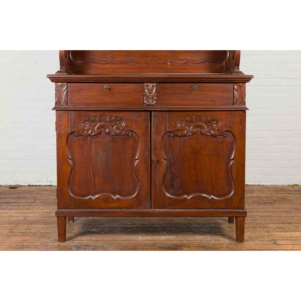 Early 20th Century Indonesian Display Cabinet with Shelves, Drawers and Doors-11. Asian &amp; Chinese Furniture, Art, Antiques, Vintage Home Décor for sale at FEA Home