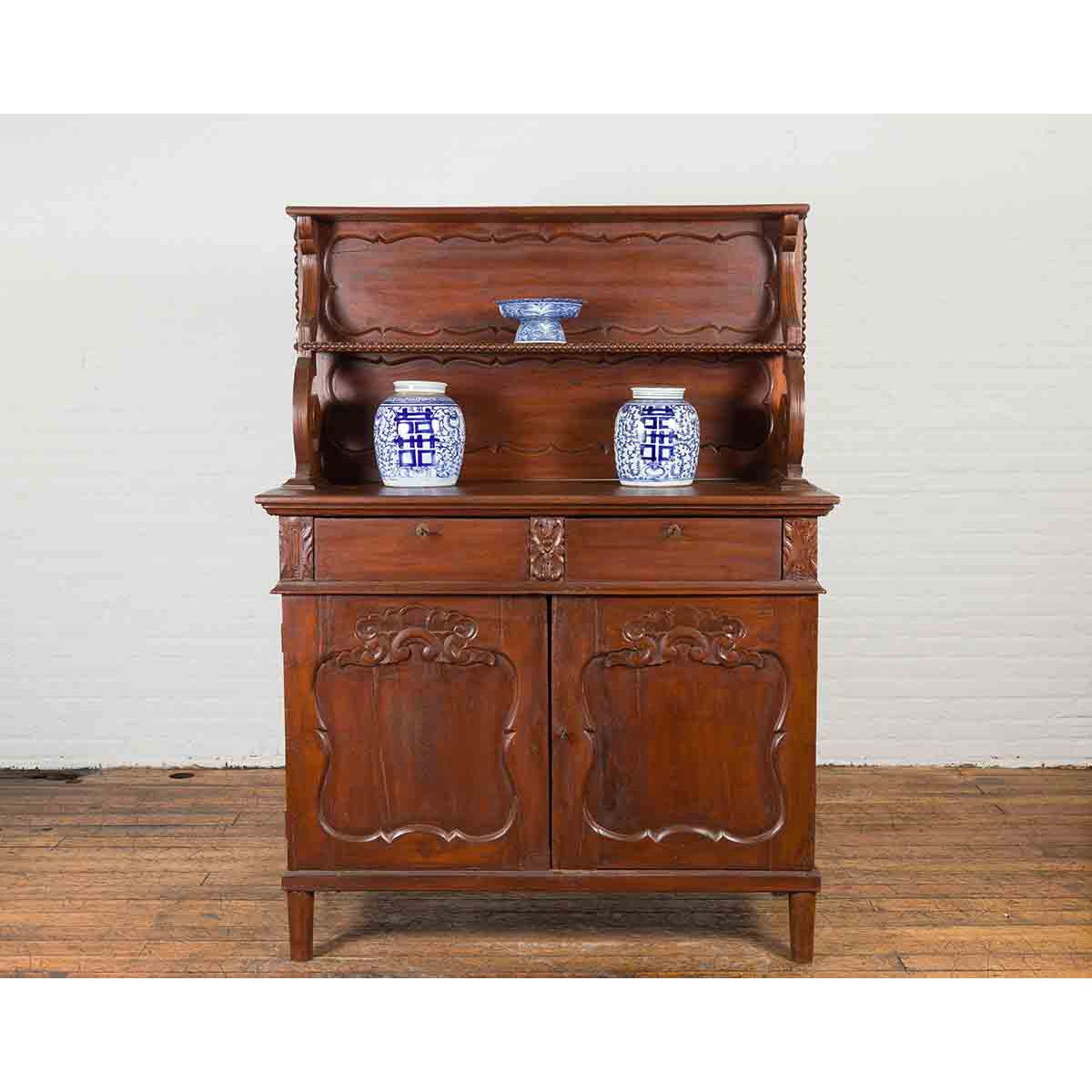 Early 20th Century Indonesian Display Cabinet with Shelves, Drawers and Doors-2. Asian & Chinese Furniture, Art, Antiques, Vintage Home Décor for sale at FEA Home